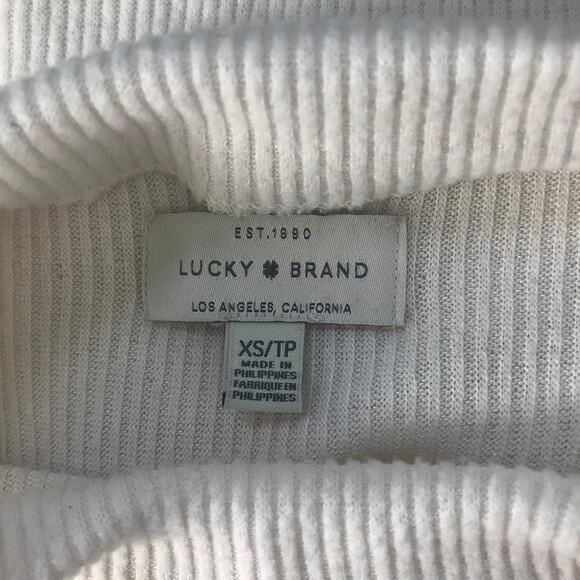 Lucky Brand High Neck Crop Top Cream Size XS - Picture 2 of 10